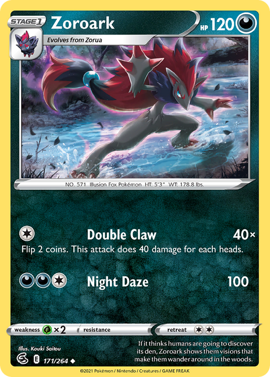 Zoroark (Fusion Strike SET) (Pokémon) (Stage 1) (Darkness) (HP: 120) (Uncommon) (PKM Fusion Strike SET-81)