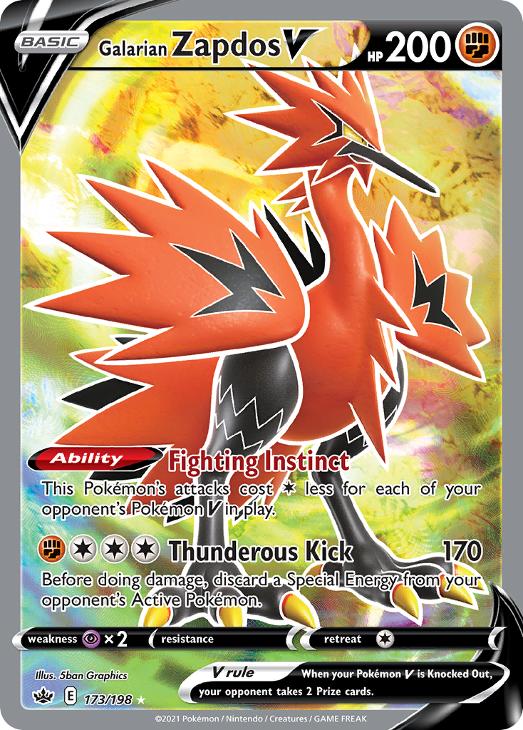 Galarian Zapdos V - Chilling Reign SET-173