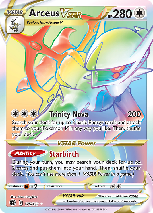 Arceus VSTAR (Brilliant Stars SET) (Pokémon) (VSTAR) (Colorless) (HP: 280) (Rare Rainbow) (PKM Brilliant Stars SET-86)