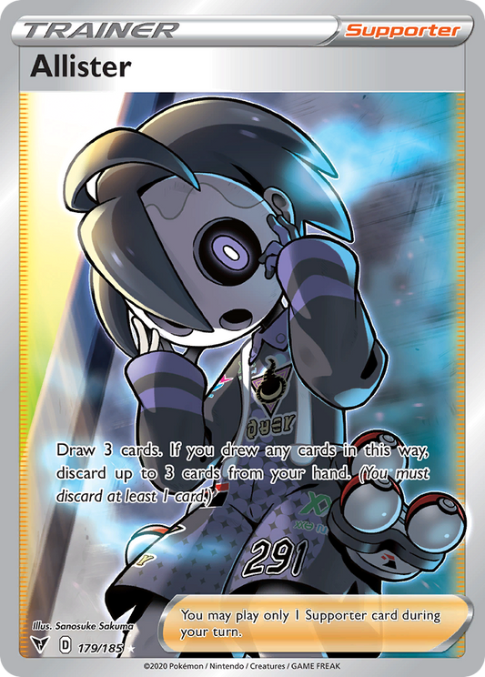 Allister (Vivid Voltage SET) (Trainer) (Supporter) (Rare Ultra) (PKM Vivid Voltage SET-89)