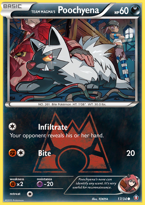 Team Magma's Poochyena - Double Crisis SET-17