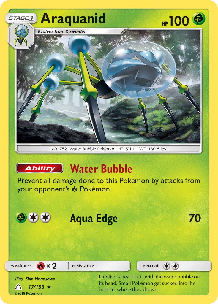 Araquanid (Ultra Prism SET) (Pokémon) (Stage 1) (Grass) (HP: 100) (Rare) (PKM Ultra Prism SET-84)