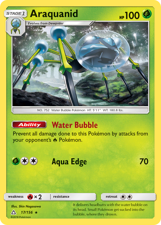 Araquanid (Ultra Prism SET) (Pokémon) (Stage 1) (Grass) (HP: 100) (Rare) (PKM Ultra Prism SET-84)