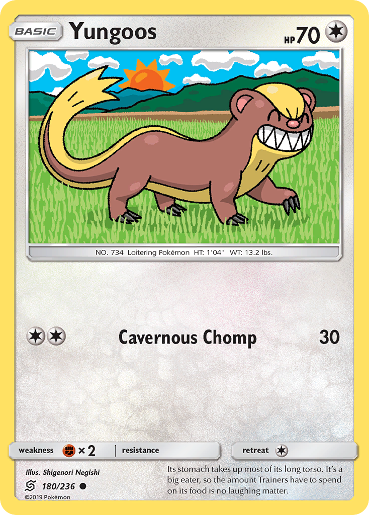 Yungoos (Unified Minds SET) (Pokémon) (Basic) (Colorless) (HP: 70) (Common) (PKM Unified Minds SET-91)