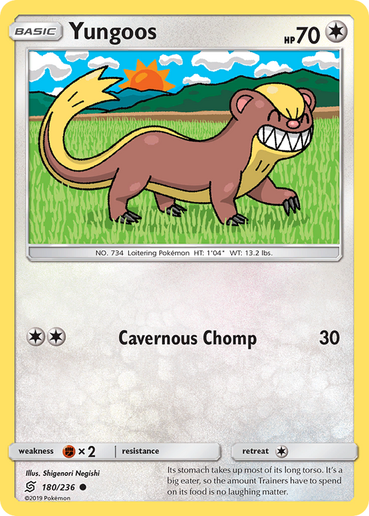 Yungoos (Unified Minds SET) (Pokémon) (Basic) (Colorless) (HP: 70) (Common) (PKM Unified Minds SET-91)
