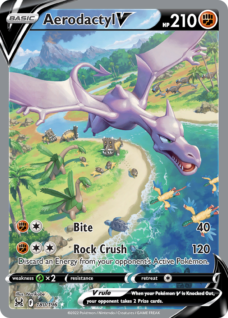 Aerodactyl V (Lost Origin SET) (Pokémon) (Basic, V) (Fighting) (HP: 210) (Rare Ultra) (PKM Lost Origin SET-91)