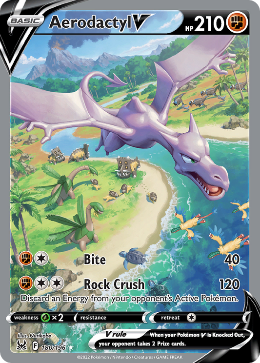Aerodactyl V (Lost Origin SET) (Pokémon) (Basic, V) (Fighting) (HP: 210) (Rare Ultra) (PKM Lost Origin SET-91)