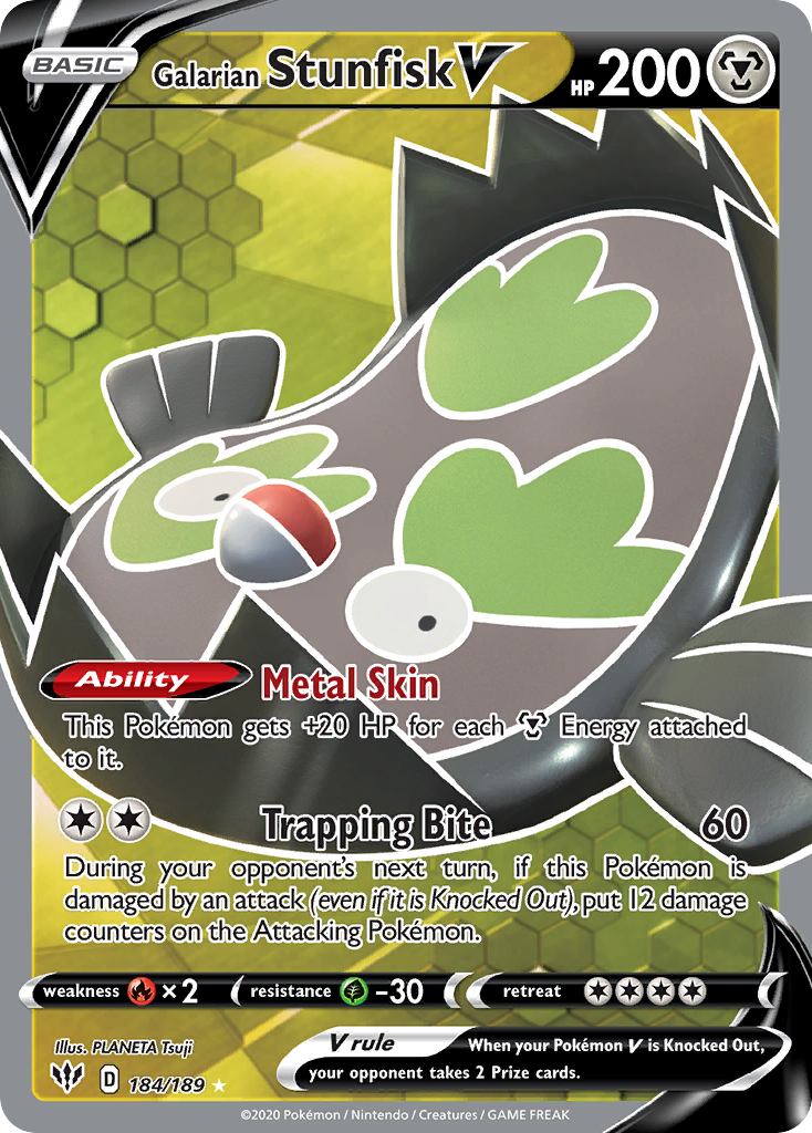 Galarian Stunfisk V - Darkness Ablaze SET-184
