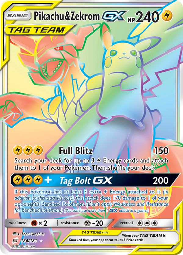 Pikachu & Zekrom-GX - Team Up SET-184