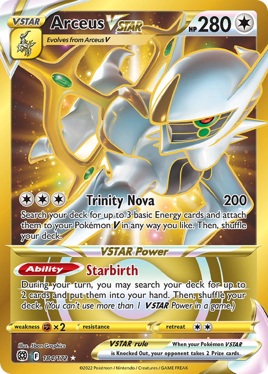 Arceus VSTAR (Brilliant Stars SET) (Pokémon) (VSTAR) (Colorless) (HP: 280) (Rare Secret) (PKM Brilliant Stars SET-95)