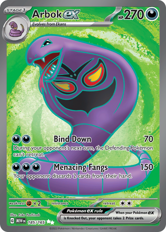 Arbok ex (151 SET) (Pokémon) (Stage 1, ex) (Darkness) (HP: 270) (Ultra Rare) (PKM 151 SET-96)