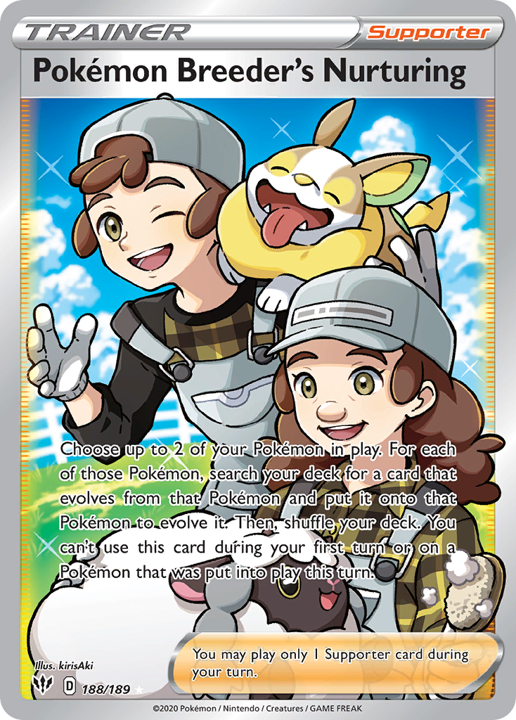 Pokemon Breeder's Nurturing - Darkness Ablaze SET-188