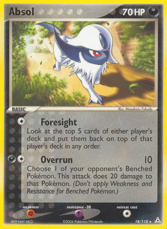 Absol (Holon Phantoms SET) (Pokémon) (Basic) (Darkness) (HP: 70) (Rare) (PKM Holon Phantoms SET-22)