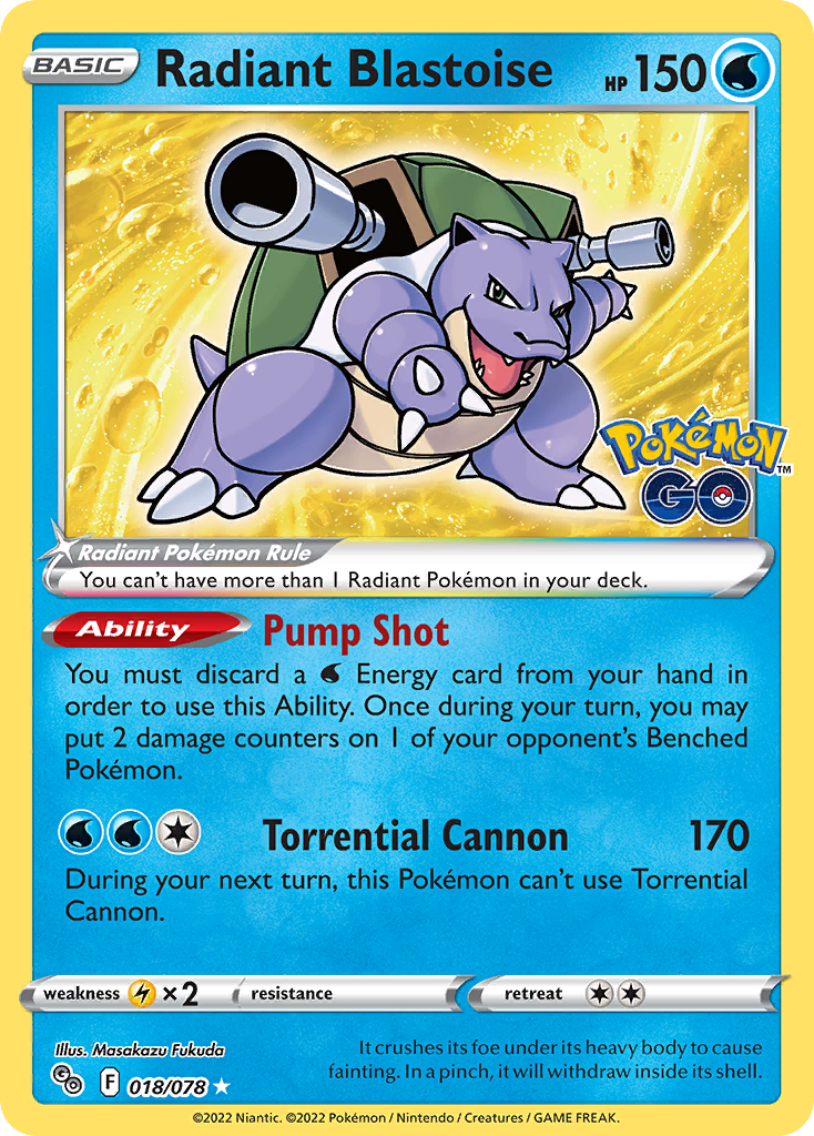 Radiant Blastoise - Pokemon GO SET-18