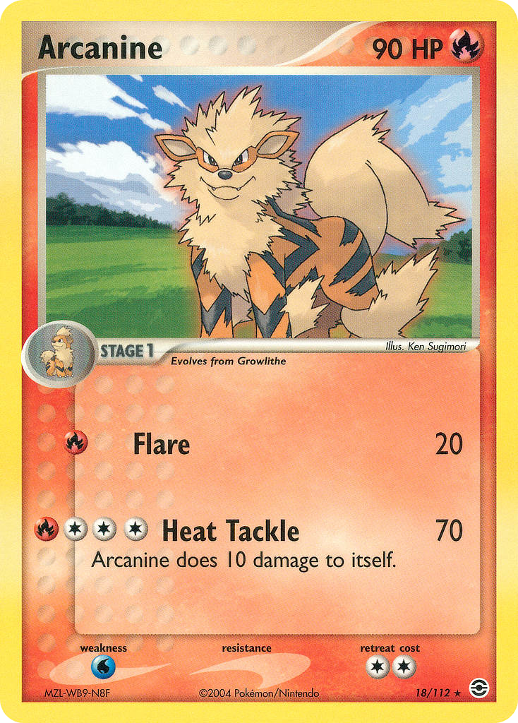 Arcanine (FireRed & LeafGreen SET) (Pokémon) (Stage 1) (Fire) (HP: 90) (Rare) (PKM FireRed & LeafGreen SET-27)