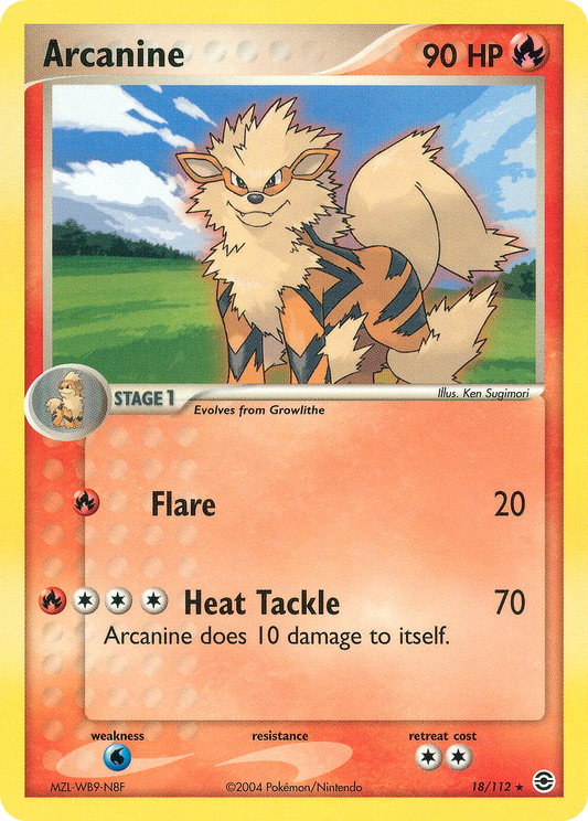 Arcanine (FireRed & LeafGreen SET) (Pokémon) (Stage 1) (Fire) (HP: 90) (Rare) (PKM FireRed & LeafGreen SET-27)