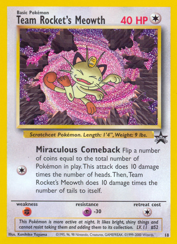 Team Rocket's Meowth - Wizards Black Star Promos SET-18