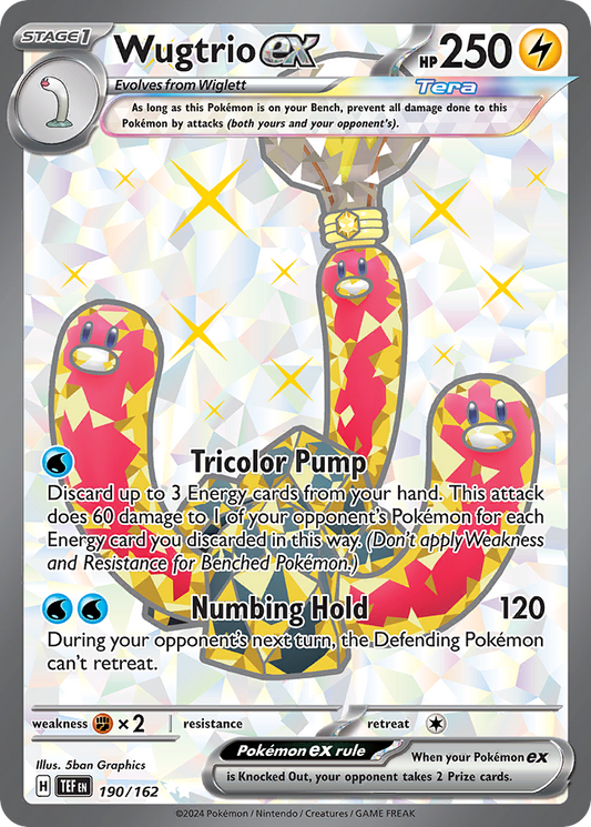 Wugtrio ex (Temporal Forces SET) (Pokémon) (Stage 1, Tera, ex) (Lightning) (HP: 250) (Ultra Rare) (PKM Temporal Forces SET-102)
