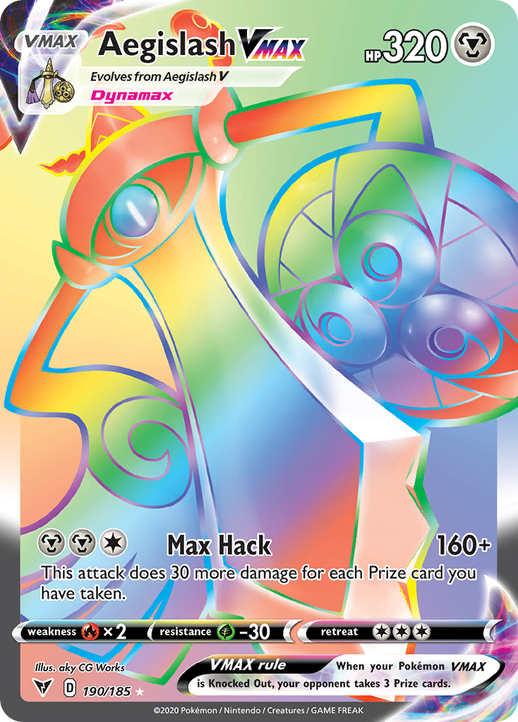 Aegislash VMAX (Vivid Voltage SET) (Pokémon) (VMAX) (Metal) (HP: 320) (Rare Rainbow) (PKM Vivid Voltage SET-102)