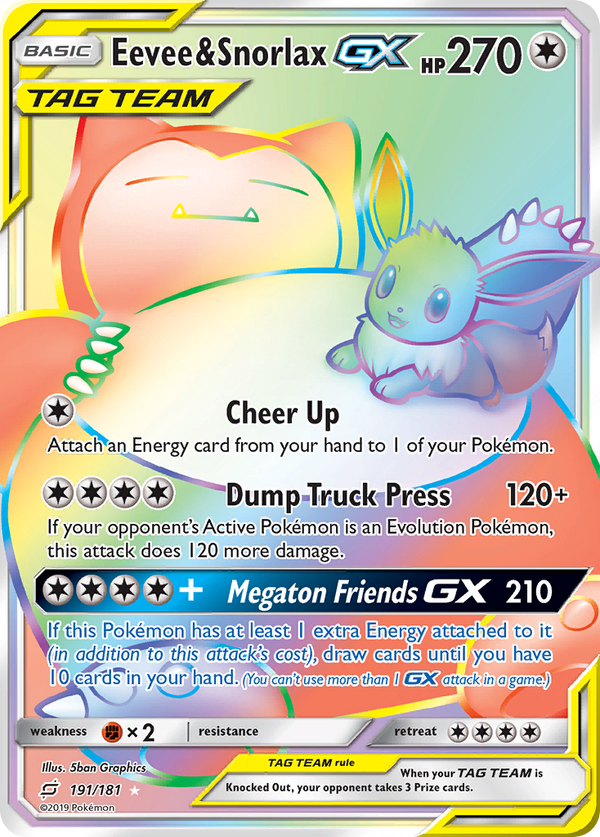 Eevee & Snorlax-GX - Team Up SET-191