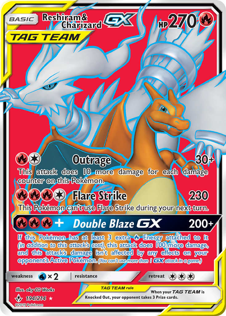 Reshiram & Charizard-GX - Unbroken Bonds SET-194