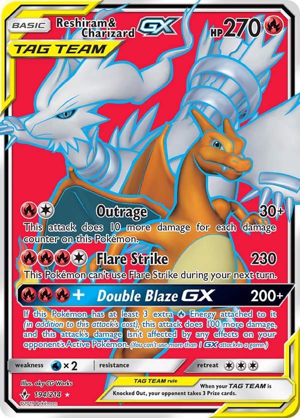 Reshiram & Charizard-GX - Unbroken Bonds SET-194