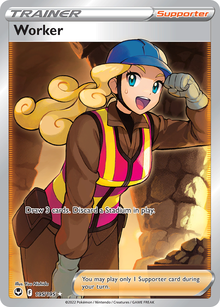 Worker (Silver Tempest SET) (Trainer) (Supporter) (Rare Ultra) (PKM Silver Tempest SET-107)