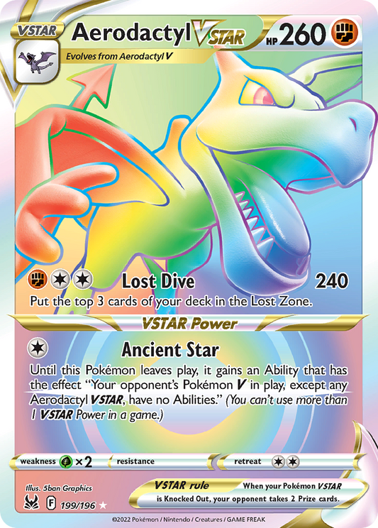 Aerodactyl VSTAR (Lost Origin SET) (Pokémon) (VSTAR) (Fighting) (HP: 260) (Rare Rainbow) (PKM Lost Origin SET-111)