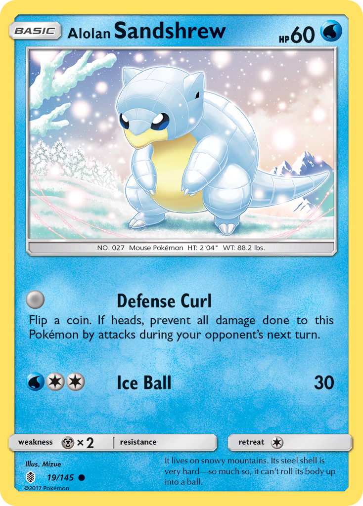Alolan Sandshrew (Guardians Rising SET) (Pokémon) (Basic) (Water) (HP: 60) (Common) (PKM Guardians Rising SET-87)
