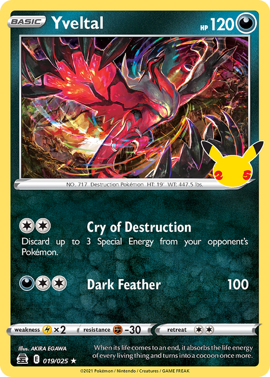 Yveltal (Celebrations SET) (Pokémon) (Basic) (Darkness) (HP: 120) (Rare) (PKM Celebrations SET-11)