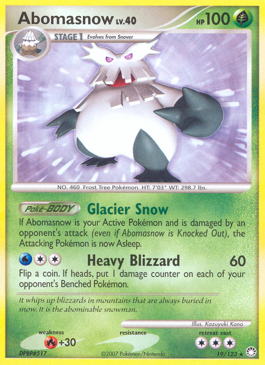 Abomasnow (Mysterious Treasures SET) (Pokémon) (Stage 1) (Grass) (HP: 100) (Rare) (PKM Mysterious Treasures SET-36)