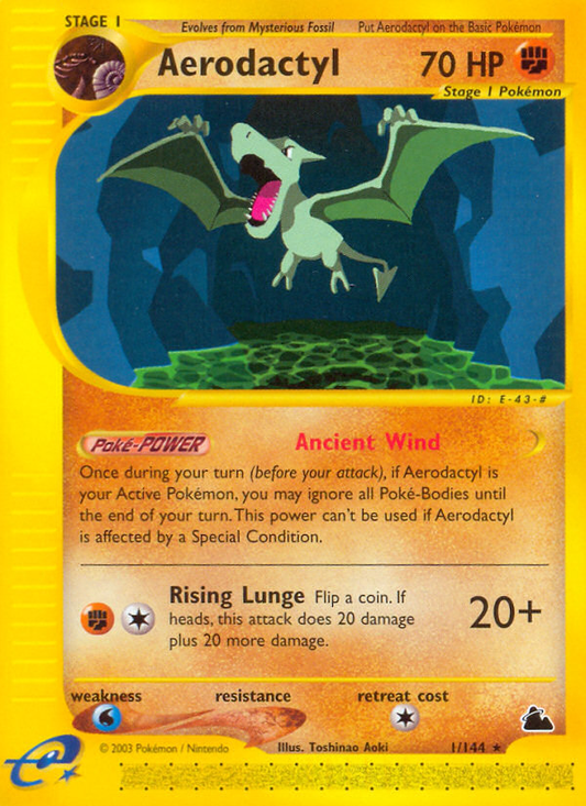 Aerodactyl (Skyridge SET) (Pokémon) (Stage 1) (Fighting) (HP: 70) (Rare) (PKM Skyridge SET-1)