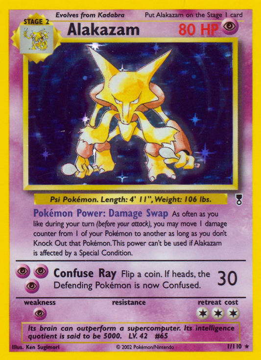 Alakazam (Legendary Collection SET) (Pokémon) (Stage 2) (Psychic) (HP: 80) (Rare Holo) (PKM Legendary Collection SET-1)