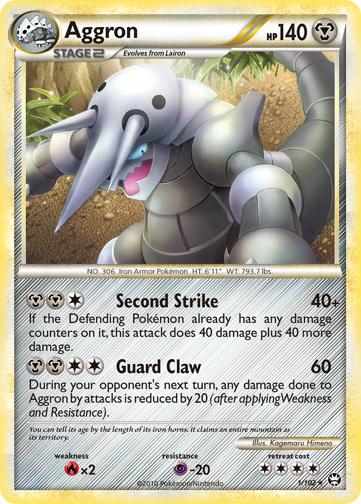 Aggron (HS Triumphant SET) (Pokémon) (Stage 2) (Metal) (HP: 140) (Rare Holo) (PKM HS Triumphant SET-1)