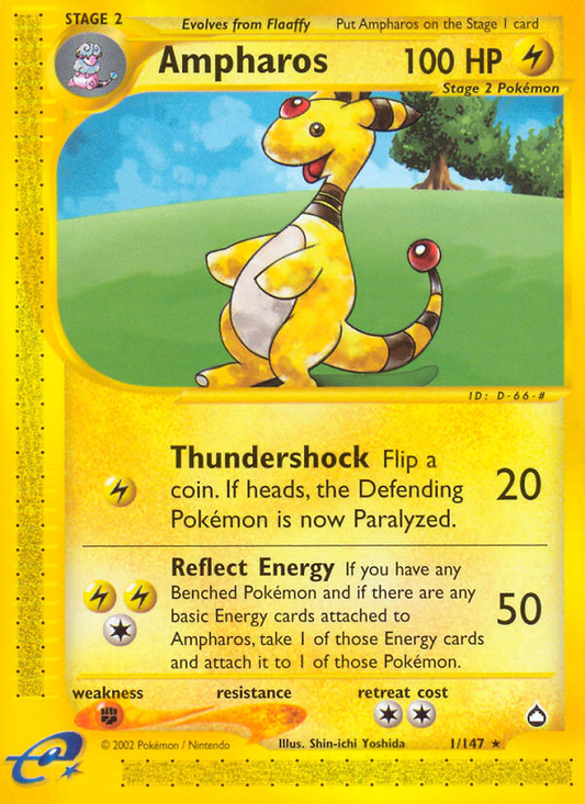 Ampharos (Aquapolis SET) (Pokémon) (Stage 2) (Lightning) (HP: 100) (Rare) (PKM Aquapolis SET-1)