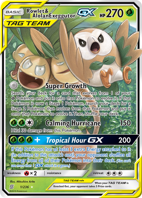 Rowlet & Alolan Exeggutor-GX - Unified Minds SET-1