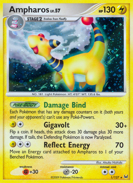 Ampharos (Platinum SET) (Pokémon) (Stage 2) (Lightning) (HP: 130) (Rare Holo) (PKM Platinum SET-1)