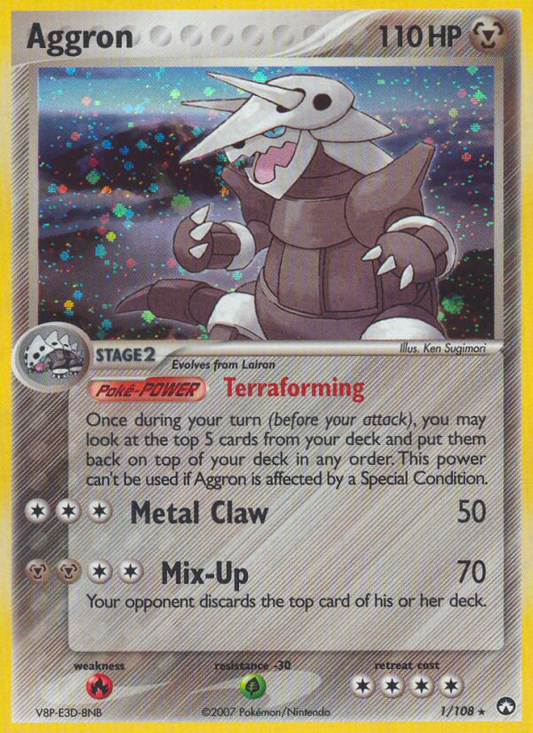 Aggron (Power Keepers SET) (Pokémon) (Stage 2) (Metal) (HP: 110) (Rare Holo) (PKM Power Keepers SET-1)