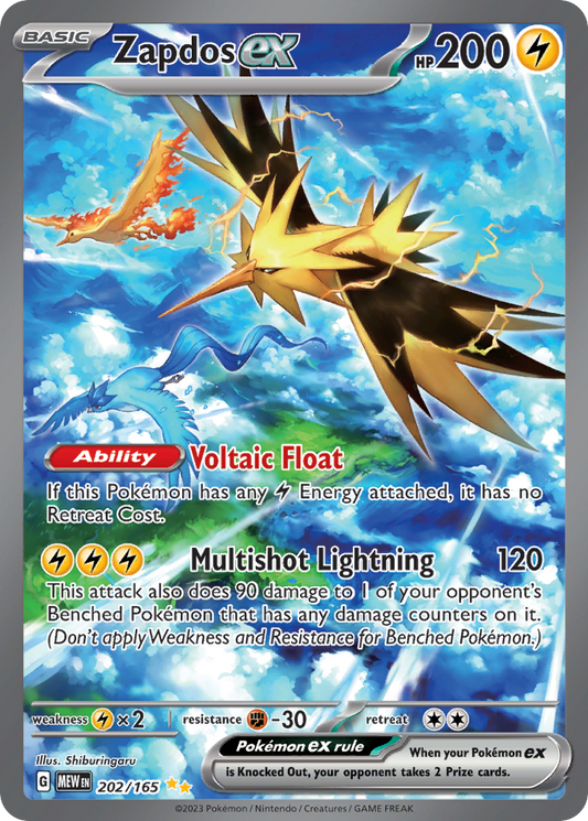 Zapdos ex (151 SET) (Pokémon) (Basic, ex) (Lightning) (HP: 200) (Special Illustration Rare) (PKM 151 SET-116)