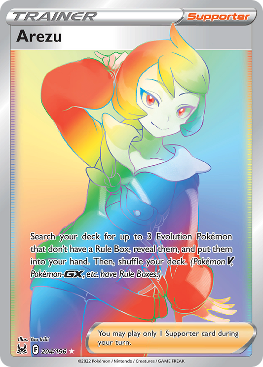 Arezu (Lost Origin SET) (Trainer) (Supporter) (Rare Rainbow) (PKM Lost Origin SET-118)