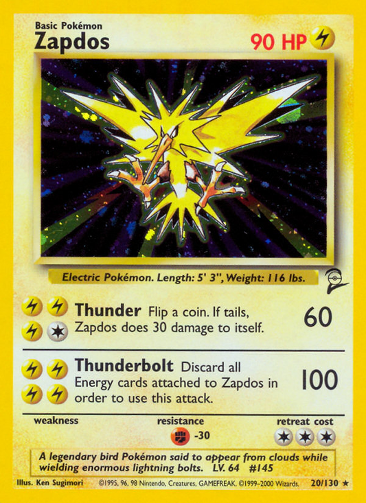 Zapdos (Base 2 SET) (Pokémon) (Basic) (Lightning) (HP: 90) (Rare Holo) (PKM Base 2 SET-44)