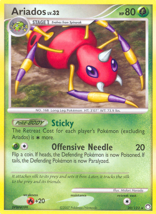 Ariados (Mysterious Treasures SET) (Pokémon) (Stage 1) (Grass) (HP: 80) (Rare) (PKM Mysterious Treasures SET-38)