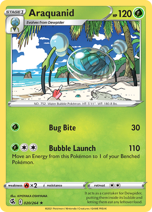 Araquanid (Fusion Strike SET) (Pokémon) (Stage 1) (Grass) (HP: 120) (Rare) (PKM Fusion Strike SET-113)