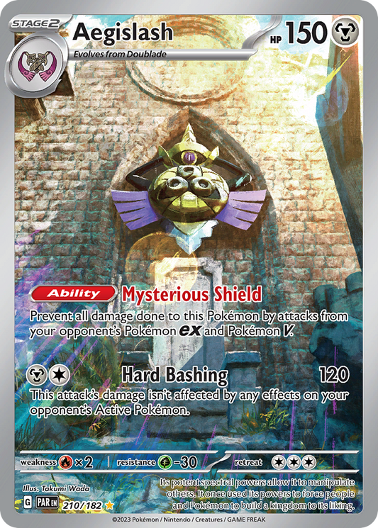 Aegislash (Paradox Rift SET) (Pokémon) (Stage 2) (Metal) (HP: 150) (Illustration Rare) (PKM Paradox Rift SET-125)