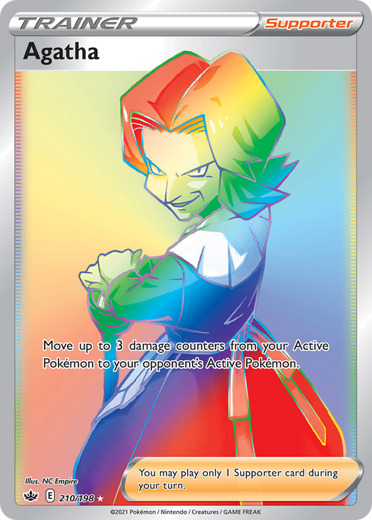 Agatha (Chilling Reign SET) (Trainer) (Supporter) (Rare Rainbow) (PKM Chilling Reign SET-125)