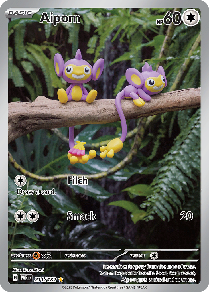 Aipom (Paradox Rift SET) (Pokémon) (Basic) (Colorless) (HP: 60) (Illustration Rare) (PKM Paradox Rift SET-126)