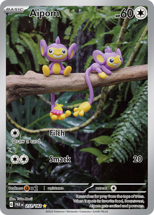 Aipom (Paradox Rift SET) (Pokémon) (Basic) (Colorless) (HP: 60) (Illustration Rare) (PKM Paradox Rift SET-126)