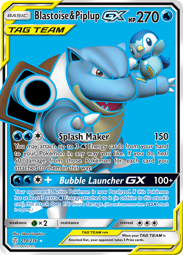 Blastoise & Piplup-GX - Cosmic Eclipse SET-214