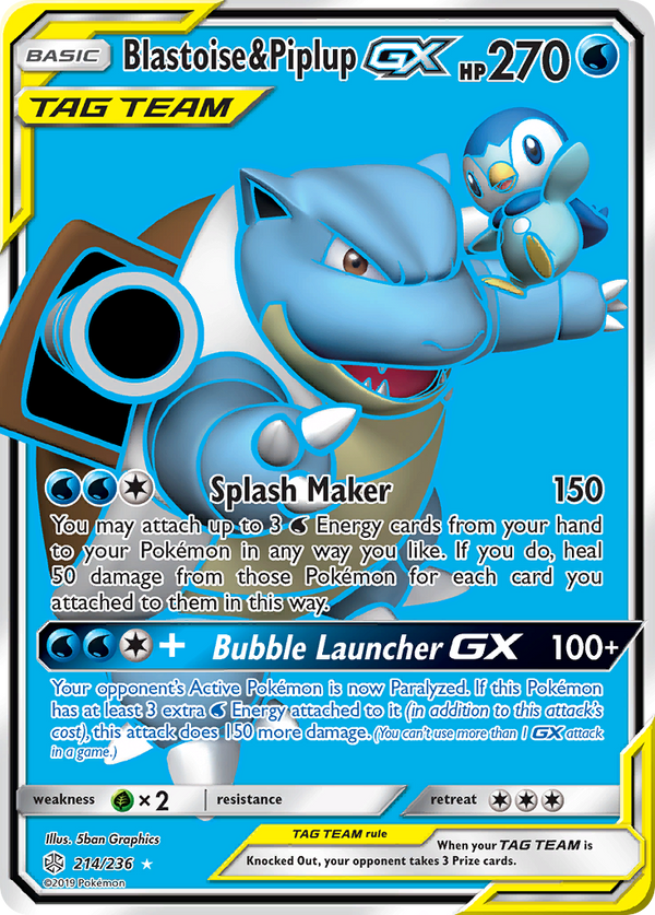 Blastoise & Piplup-GX - Cosmic Eclipse SET-214
