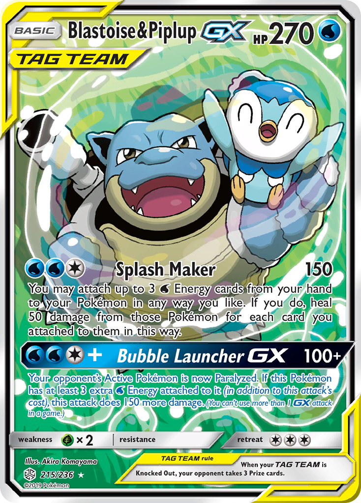 Blastoise & Piplup-GX - Cosmic Eclipse SET-215